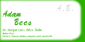 adam becs business card