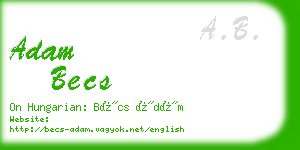 adam becs business card